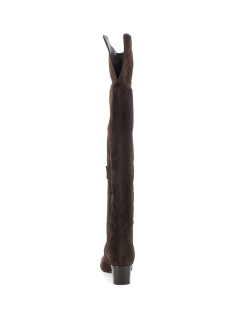 Brown Brigitte suede knee-high boots Carel paris - women CAREL PARIS | BRIGITTE332631BRWN
